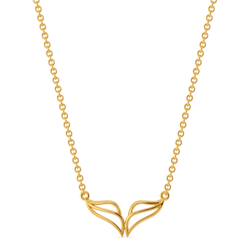 Nostalgic Way Feathers  Gold Necklaces