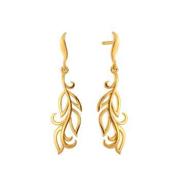 Draped in Feathers Gold Earrings