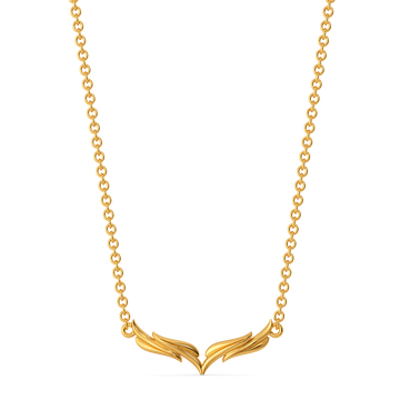 Feather Alike Gold Necklaces