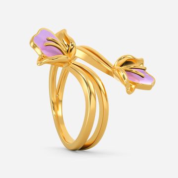 Lilac Blossoms Gold Rings