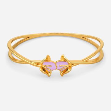 Lilac Blossoms Gold Bangles