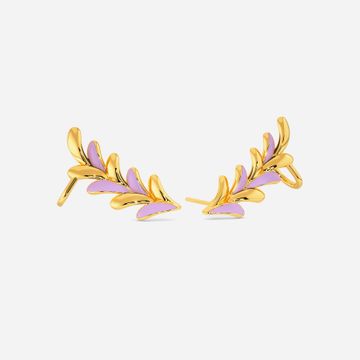 Braid O Lilac Gold Earrings