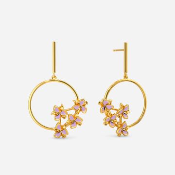 Lilac Soiree Gold Earrings