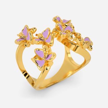 Lilac Soiree Gold Rings