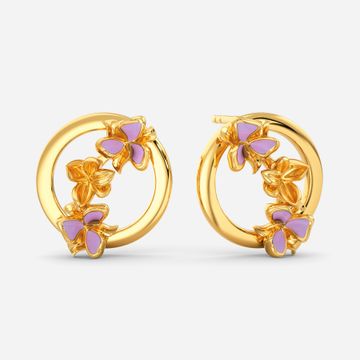 Lilac Soiree Gold Earrings