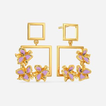 Pretty In Lilac Gold Earrings