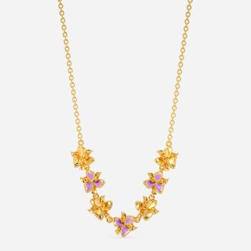 Lilac Lady Gold Necklaces