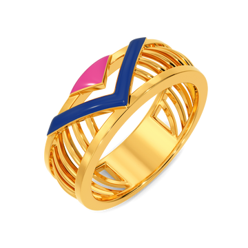 Pink Edged Gold Rings