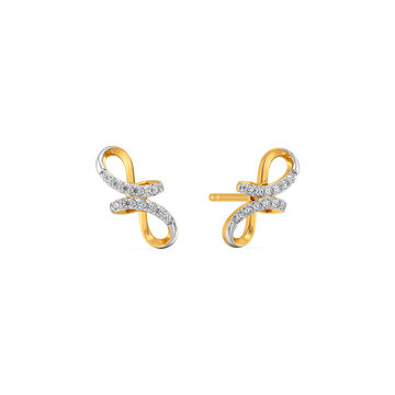 Loops That Wander Diamond Earrings