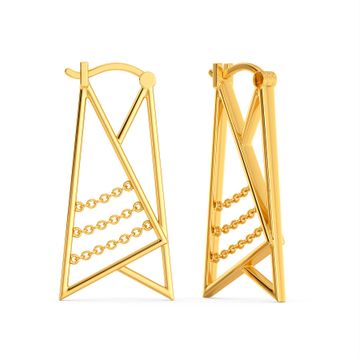 Chic Suede Gold Earrings