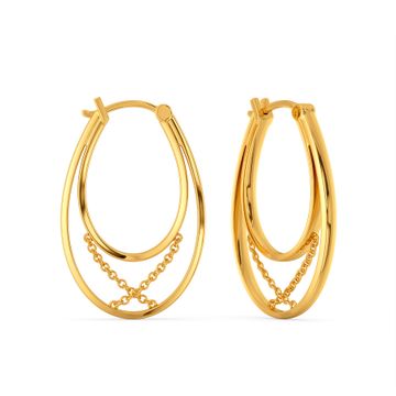Daring Leather Gold Earrings