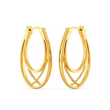 Daring Leather Gold Earrings