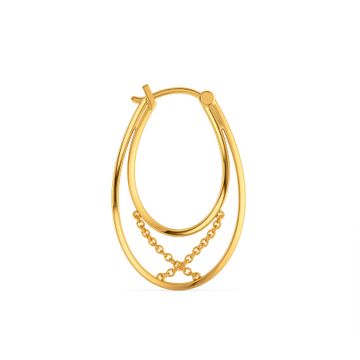 Daring Leather Gold Earrings