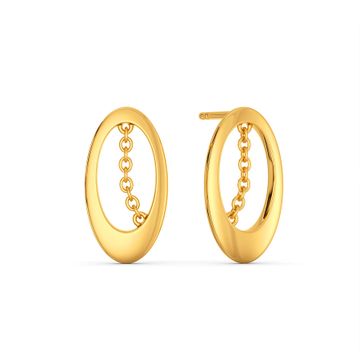 Daring Leather Gold Stud Earring