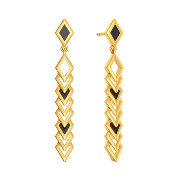Trenched Out Gold Drop Earring