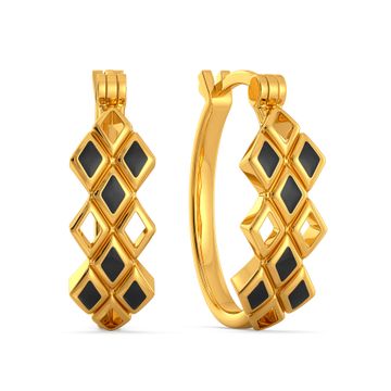 Trenched Out Gold Hoop Earring