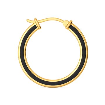 Dark Leather Gold Earrings