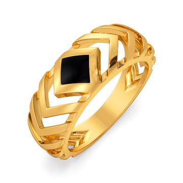 Strapped in Black Gold Finger Ring