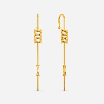 Kriss Kross Lace Gold Earrings