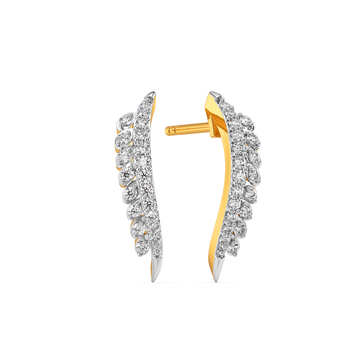 Gilded Plume Diamond Earrings