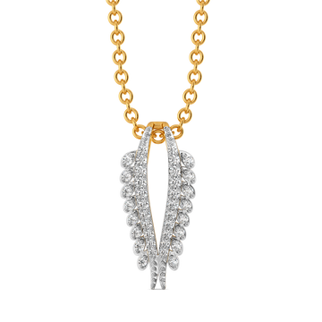 Gilded Plume Diamond Pendants