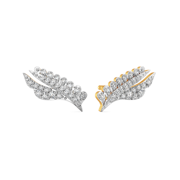 Gilded Plume Diamond Earrings