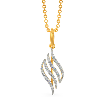 Marabou Feathers Diamond Pendants
