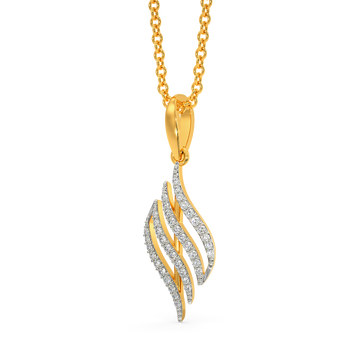 Marabou Feathers Diamond Pendants