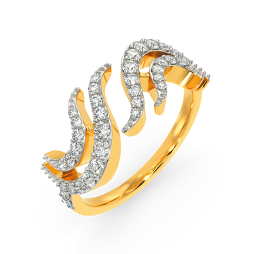 Flam Feathers Diamond Rings