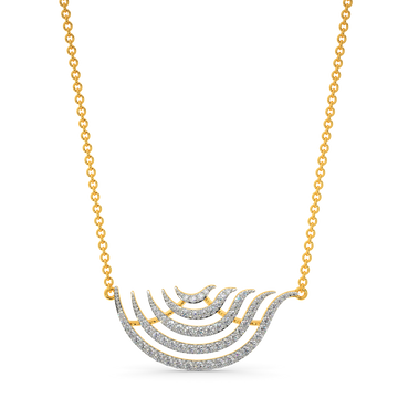 Flam Feathers Diamond Necklaces