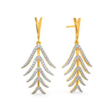 Show your Feathers Diamond Earrings