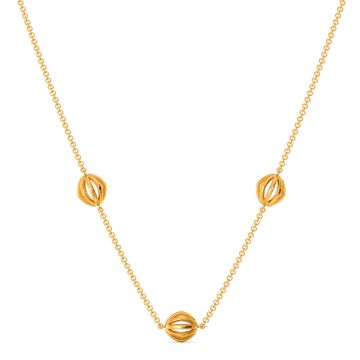 A Puffed Pair Gold Necklaces