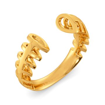 Abstract Flair Gold Rings