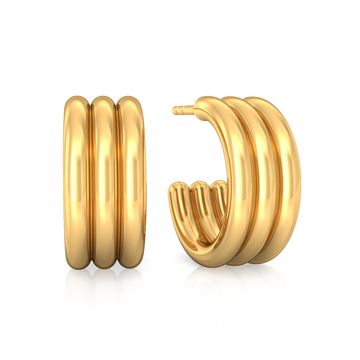 Triple Trifle Gold Earrings