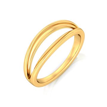 Cryptical Elliptical Gold Rings