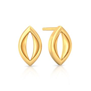 Cryptical Elliptical Gold Earrings