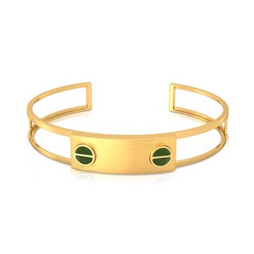 Green Bolts Gold Bangles