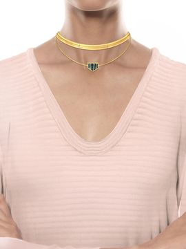 Pentagonal Stripes Gemstone Necklaces