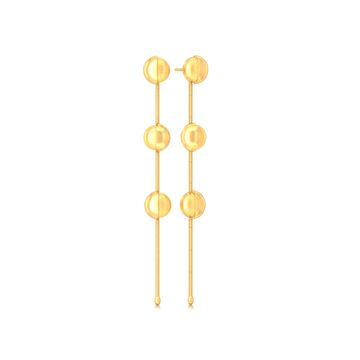 Button & thread Gold Earrings