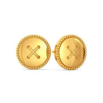 Button Binge Gold Earrings