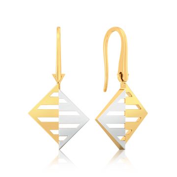 Double Dash Gold Earrings