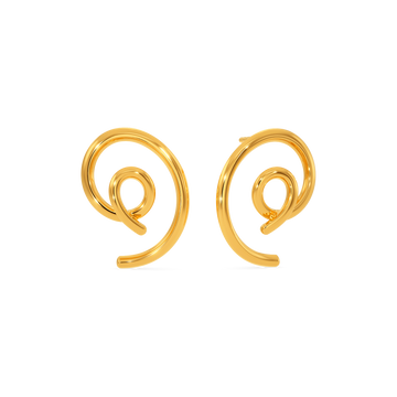 In A Spiral Gold Earrings