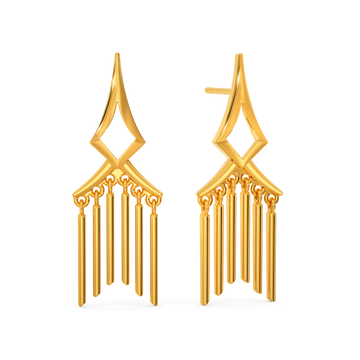 Fringed N Layered Gold Earrings