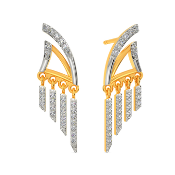 Strips Of Fringe Diamond Earrings