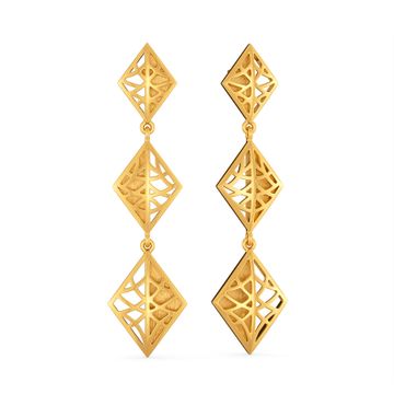 Net Connections Gold Earrings