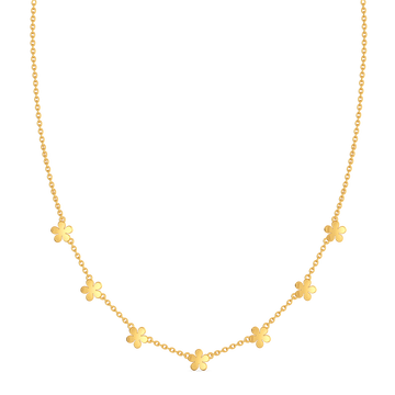 Floral Feather Gold Necklaces