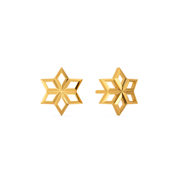 Blossom Center Gold Earrings