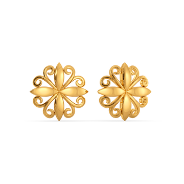 Royal Fleur Gold Earrings