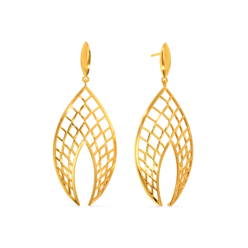 Net Zoned Gold Earrings
