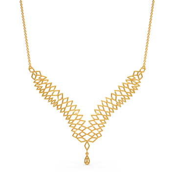 Net Zoned Gold Necklaces